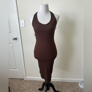 Fashion Nova | Dresses | No Cuts Given Bandage Midi Dress Brown | Poshmark